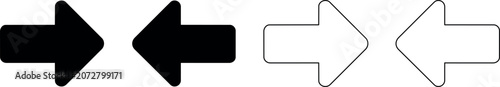 Fotografie Dual arrow symbols in contrasting styles for direction indication