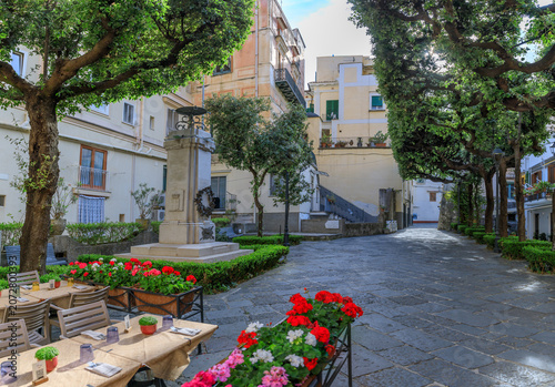 Amalfi Coast, southern Italy: townscape of Maiori seen from historic center.