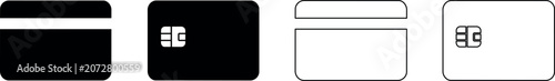 Fotografija Collection of credit card outlines and solid shapes with chip detail