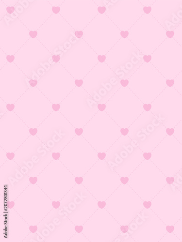 Pink Heart Pattern Background. Vector seamless texture for interior, decorative, banner, cover, card.