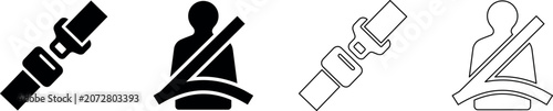 Billede på lærred Belt and passenger safety icons for highlighting seatbelt usage