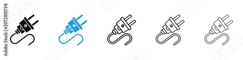 Foto Plug icons vector illustrations in black and blue colors for web and ui designs