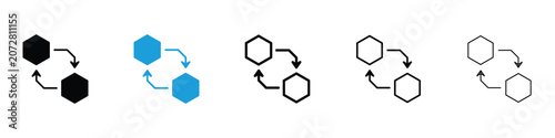 Foto Replace icons vector illustrations in black and blue colors for web and ui desig