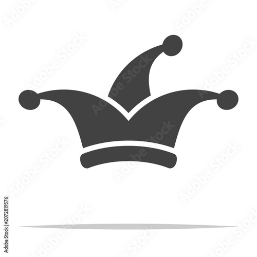 Принти на полотні Jester hat or fool cap icon transparent vector isolated illustration