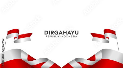 Indonesian Flag Ribbon For Independence Event