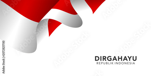 Indonesian Flag Header Ribbon Design For Independence Event