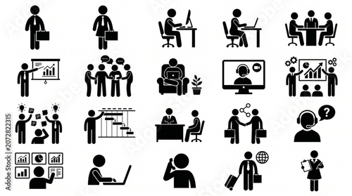 Employee Workflow and Corporate Management Symbols for Infographic Projects