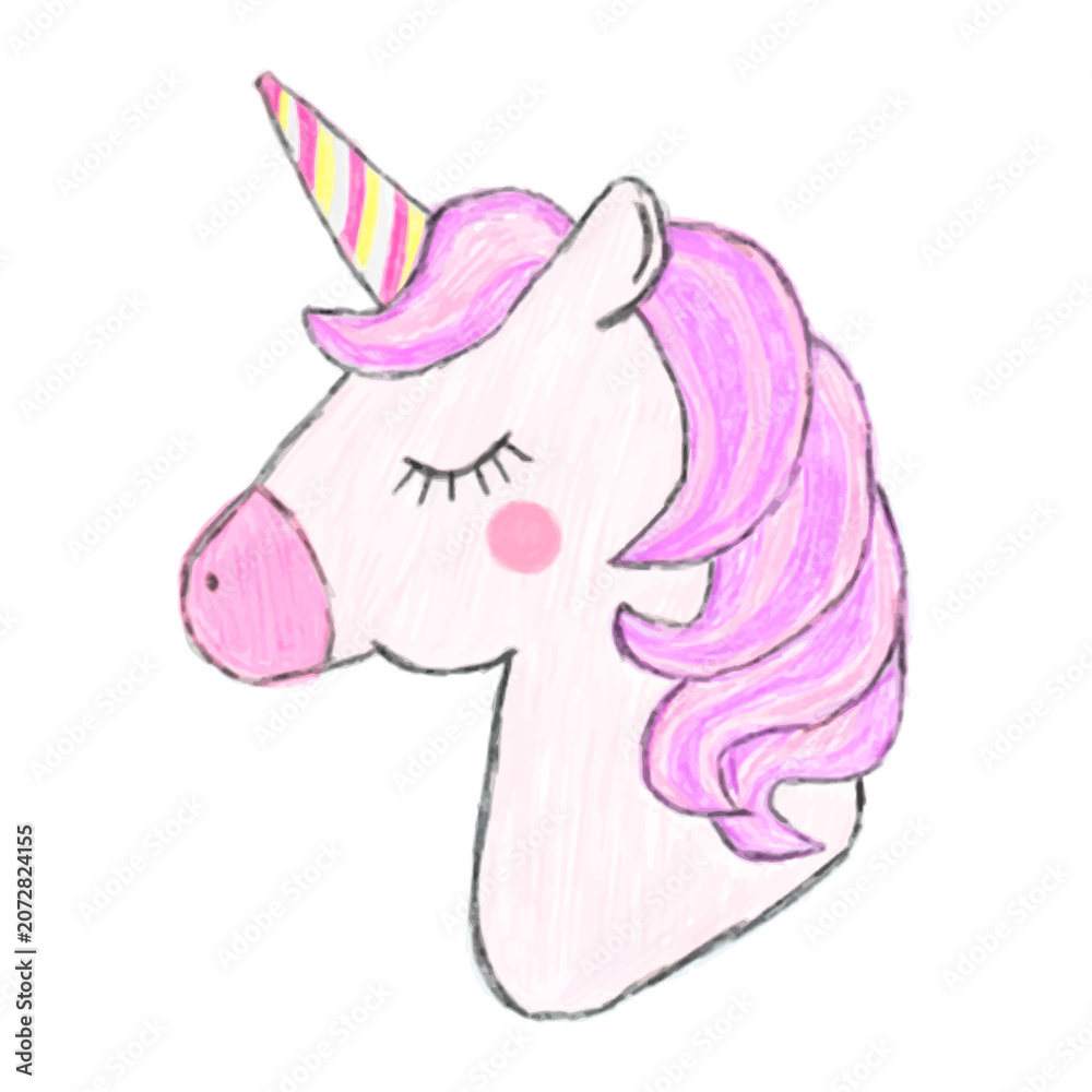 Naklejka premium Png cute unicorn sticker, transparent background
