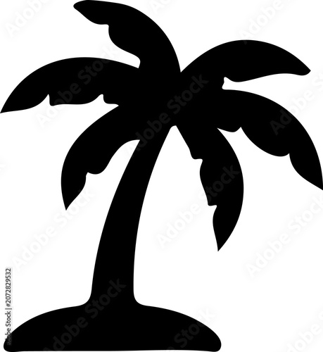 Tropical trees and island symbols for beach, summer, and vacation themes.