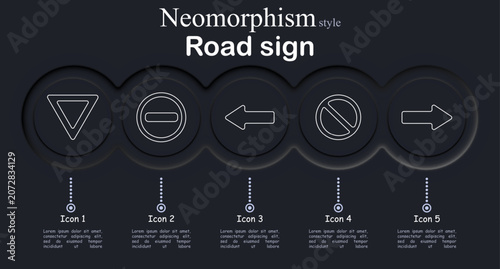 Canvastavla Road sign set icon
