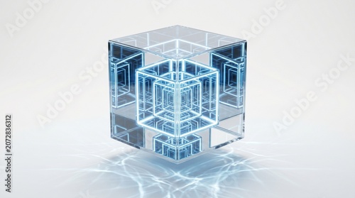 3d cube glass cube neon cube blue cube transparent cube illuminated cube futuristic design geometric shape optical illusion abstract art digital art cube structure lighting effect