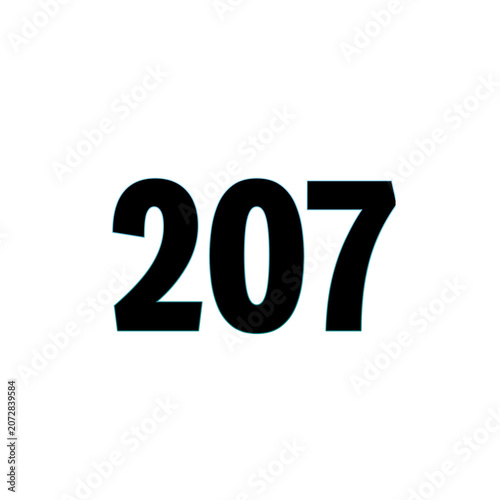 Number 207 in bold black font on white background