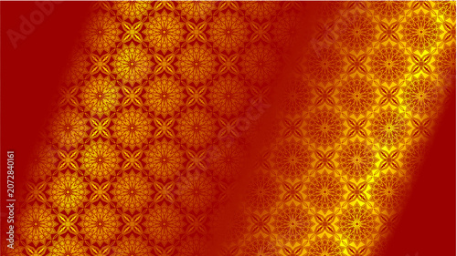 Luxury Mandala Ornament Background, Elegant Gold Red Festive Pattern