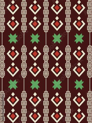 Albanian Culture and Geometric Pattern Fabric Motif