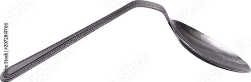 Fotografija Bent metal spoon isolated on white background
