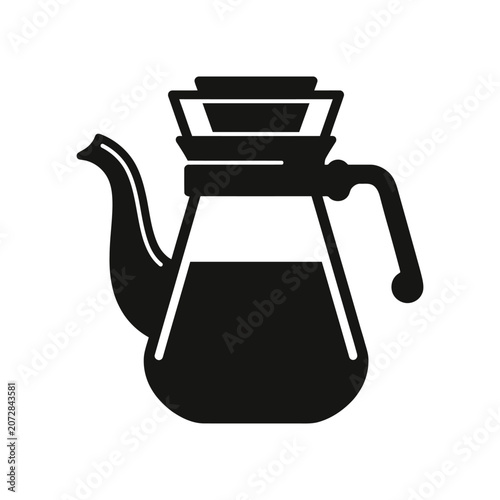 Obraz na płótnie Black silhouette of a coffee percolator