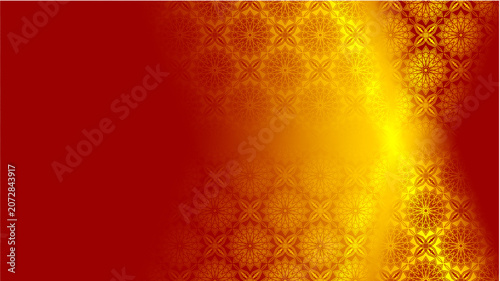 Luxury Mandala Ornament Background Template, Elegant Red Gold Pattern