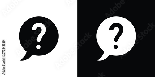 Bild auf Leinwand Comment question icon silhouette pack. Flat symbols