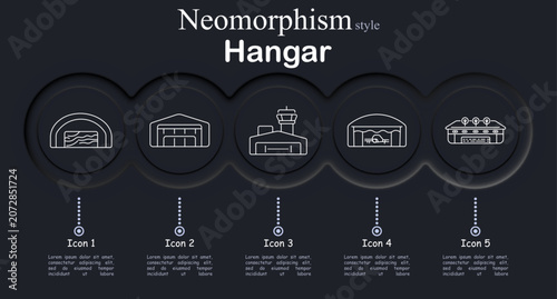 Fotografie Hangar set icon