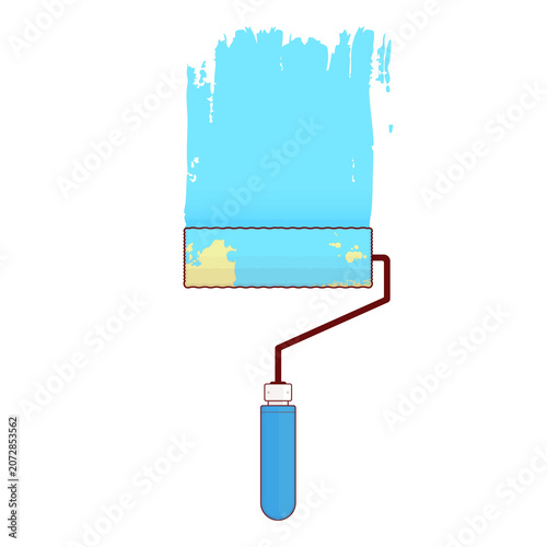 Paint Roller with Blue Paint illustration cartoon cute