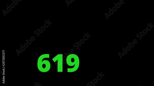 green finance number counter, economic growth animation