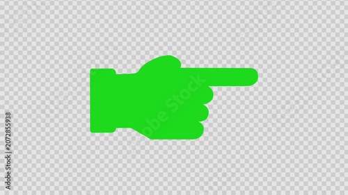 Green hand pointer, website navigation icon