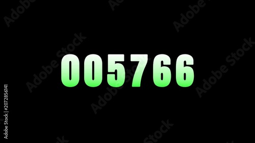 Digital green limit, Numeric counting display, Minimalist data animation
