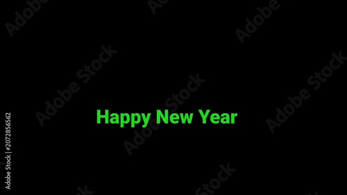 Happy new year text animation, modern white holiday greeting