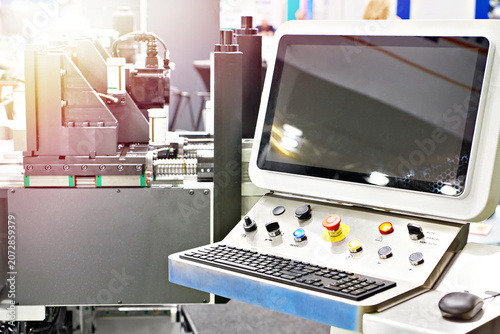 Fotografie Industrial Automation Control Panel with Touchscreen Interface