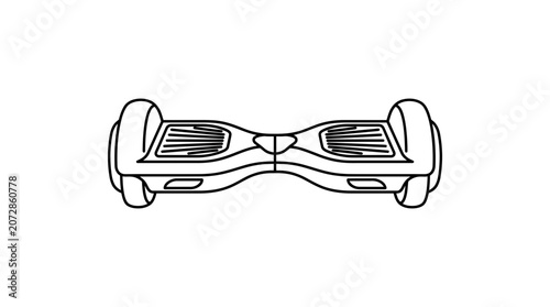 Self Balancing Scooter Line Art Icon - Hoverboard Drawing