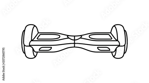 Self-Balancing Scooter Icon - Modern Electric Personal Transporter Line Art