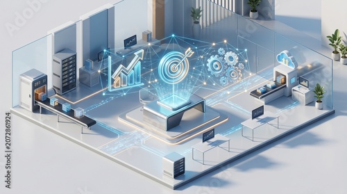 Isometric factory with smart automation and data analytics