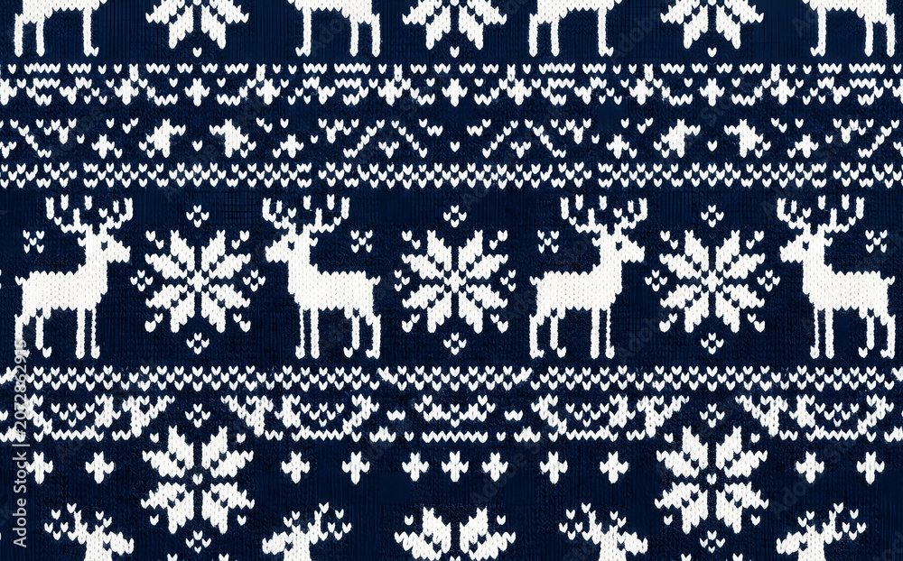 christmas sweater seamless pattern with deer