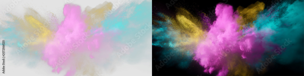 Fototapeta premium Bright Rainbow Dust Burst with Creative Color Effects PNG