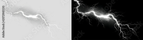 Canvas-taulu Electric White Thunderbolt with Dramatic Storm Power PNG