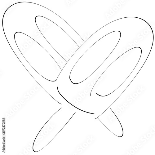 Simple summer popsicles outline drawing for kids