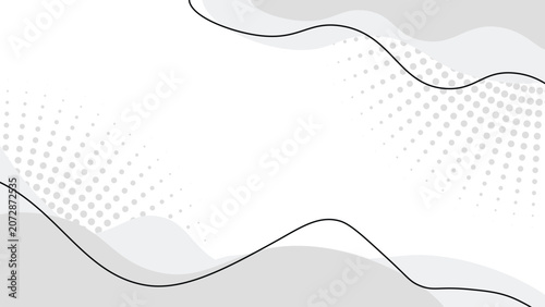 Abstract Minimalist Background with Flowing Wavy Lines and Soft Grey Shapes in a Clean Modern Design
