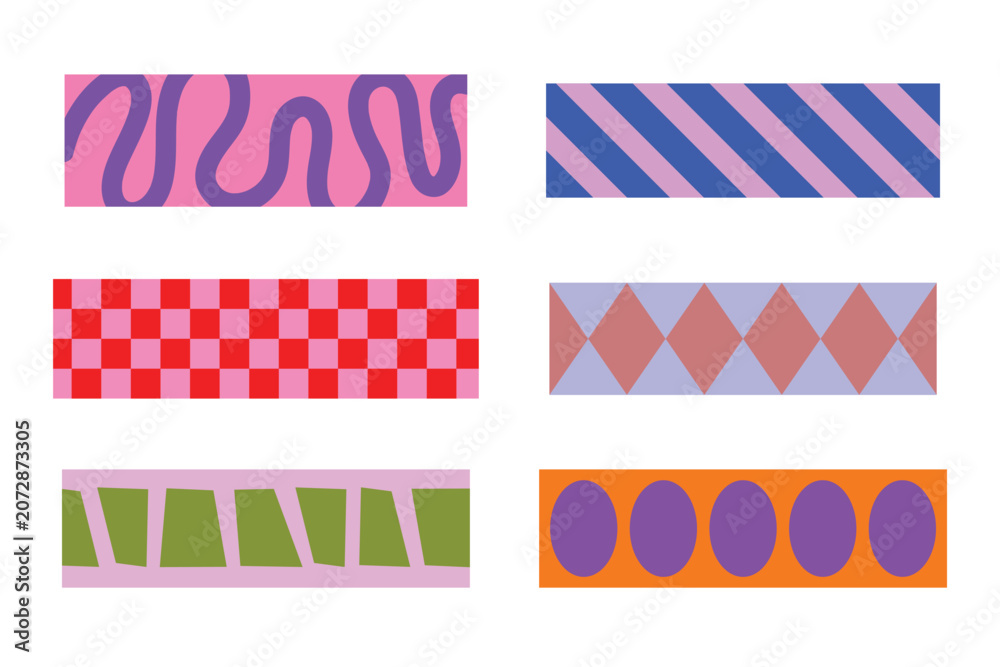 Obraz premium Colorful geometric pattern designs vector element set