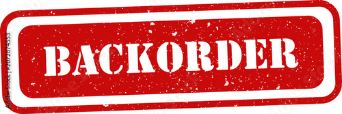 Cuadro en lienzo Red backorder stamp on white background for inventory management
