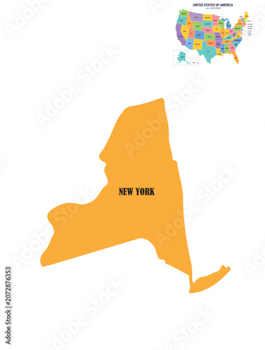 New York State Map Vector Illustration