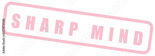 Tableau sur toile Sharp mind vector stamp in light pink, text in uppercase, concept of intelligence and focus