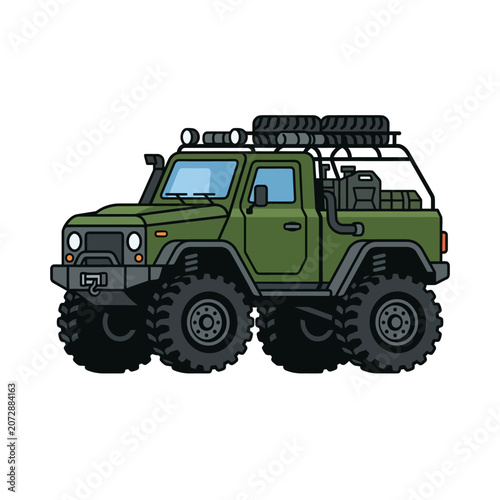 simple graphic vector icon of extreme off road transport vehicle