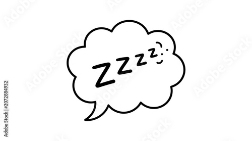 Fotografie A simple illustration of a sleeping thought bubble.
