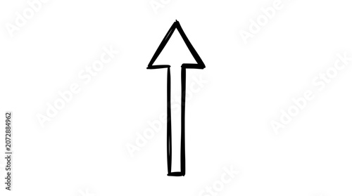 Obraz na plátně Upward pointing black arrow symbol.