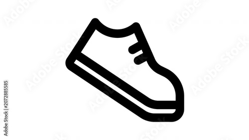 shoes animated Line Icons Premium 4K, Modern Minimal Outline Motion Graphics Collection