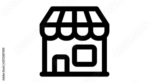 store animated Line Icons Premium 4K, Modern Minimal Outline Motion Graphics Collection