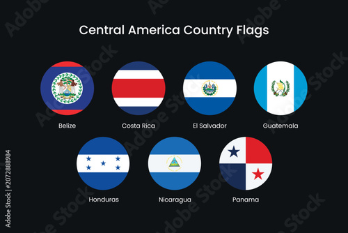 Photos Central American flags collection vector elements