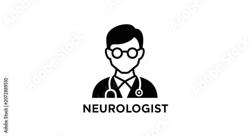 Neurologist icon simple black and white vector illustration