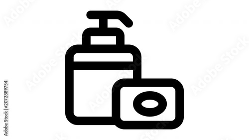 toiletries animated Line Icons Premium 4K, Modern Minimal Outline Motion Graphics Collection