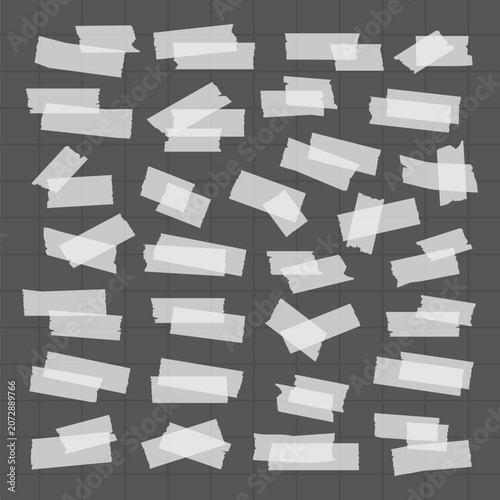 Fotografie Patterned grid of adhesive tapes vector set